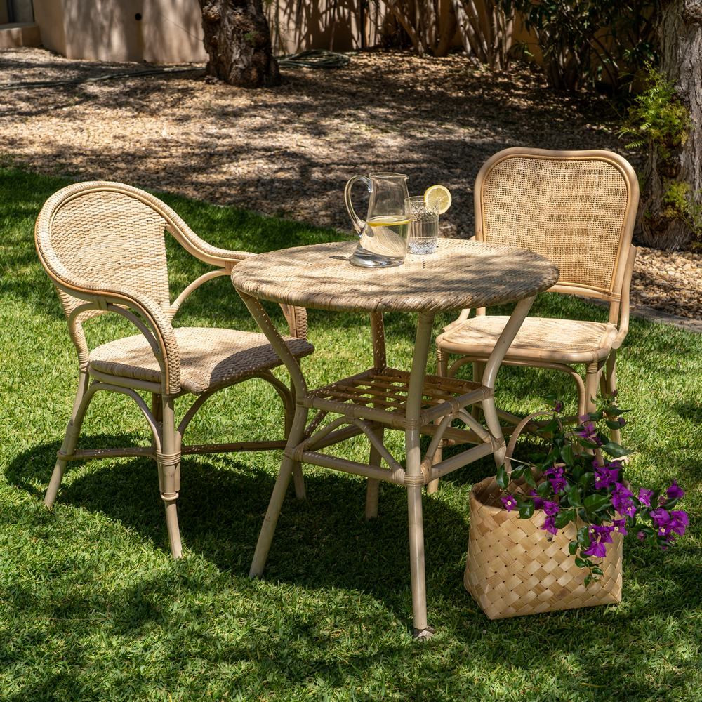 MESA NATURAL RATÁN SALÓN 75 X 75 X 76 CM