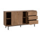 Aparador de madera de mango Rastro 2 puertas correderas 3 cajones Natural 180 x 91 x 40 cm