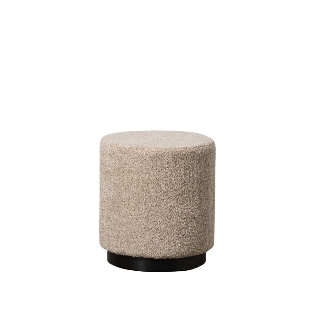 PUF BEIGE TEJIDO-METAL SALÓN 41 X 41 X 44 CM
