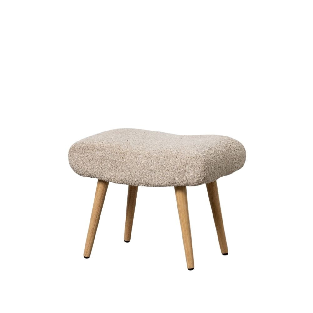 BANQUETA BEIGE TEJIDO-MADERA SALÓN 53 X 38 X 41 CM