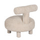 Silla de comedor tapizada borreguito beige patas madera | fanmuebles