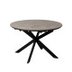 Tavolo allungabile grigio e nero rotondo 120-160 x 76 x 120 cm - fanmuebles