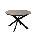 Table ronde extensible en couleur marron 120 - 160 x 76 x 120 cm