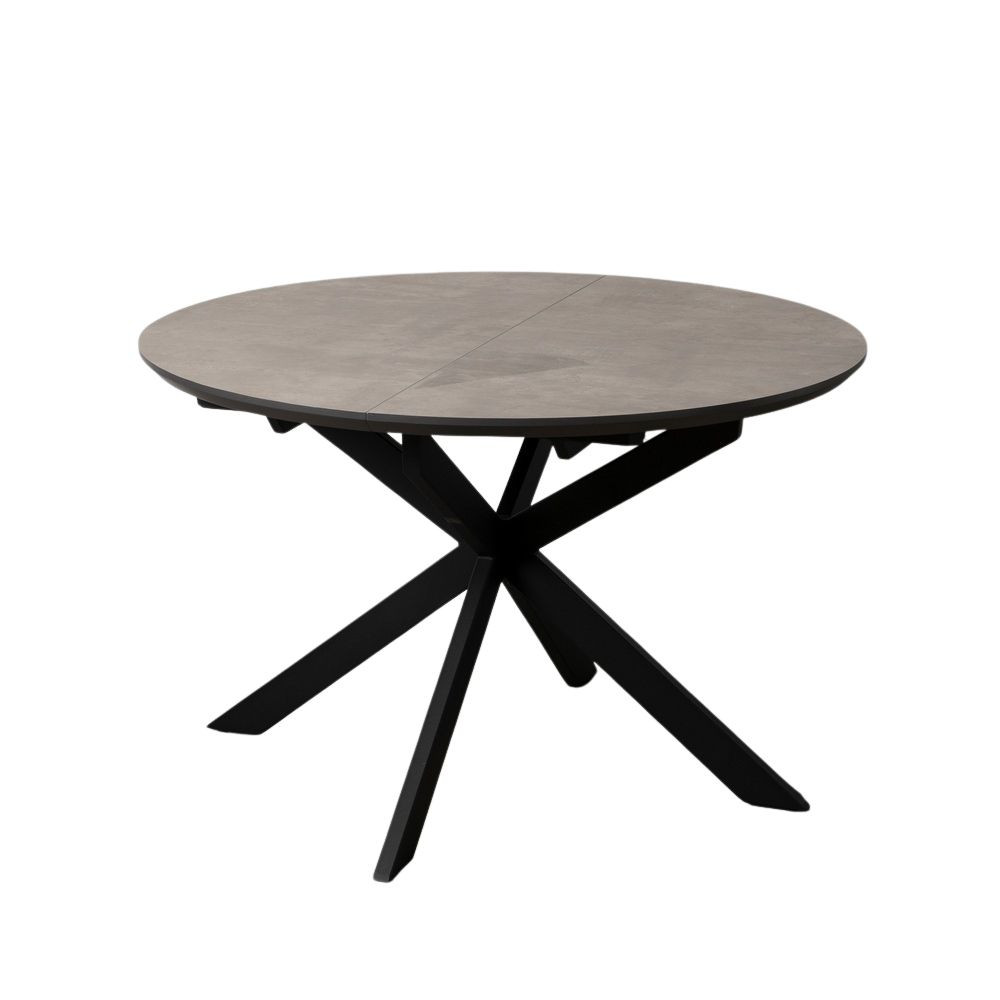 Mesa redonda cinza e preta extensível 120-160 x 76 x 120 cm - fanmuebles
