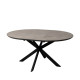 Table ronde grise et noire 120-160 x 76 x 120 cm - fanmuebles