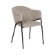 Silla de salón con amplio respaldo tapizado Beige 54 x 78 x 60 cm