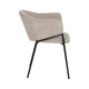 Silla de salón con amplio respaldo tapizado Beige 54 x 78 x 60 cm