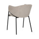 Silla de comedor tapizada beige patas metal | fanmuebles
