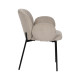Silla Comedor Tapizada Beige Patas Metal | fanmuebles