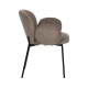 Silla de salón con brazos tapizado Taupe metal negro 66 x 79 x 60 cm