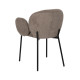 Silla de salón con brazos tapizado Taupe metal negro 66 x 79 x 60 cm