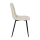 Silla de salón tapizado cuadrados Blanco metal negro 44 x 89 x 42 cm