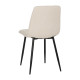 Silla de salón tapizado cuadrados Blanco metal negro 44 x 89 x 42 cm