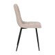 Silla de salón tapizado cuadrados Beige metal negro 44 x 89 x 42 cm