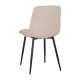 Silla Comedor Tapizada Beige Patas Metal | fanmuebles