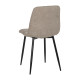 Silla de salón tapizado cuadrados Taupe metal negro 44 x 89 x 42 cm