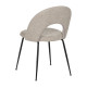 Silla de Comedor Tapizada Gris Tejido Metal | fanmuebles