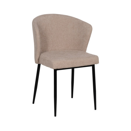 Silla Comedor Tapizada Beige Tejido Metal | fanmuebles