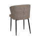 Sedia Pranzo Imbottita Taupe Gambe Nere | fanmuebles