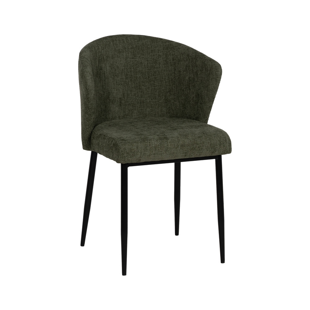 Silla tapizada colección UrbanLine Verde- Negro para salón y hostelería 59 x 80 x 55 cm