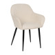 Chaise avec accoudoirs tapissée en blanc cassé, tissu et métal