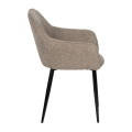 Silla de Comedor Tapizada Taupe Estructura Metal Negro 61x83x59,5 cm