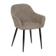 Cadeira Jantar Estofada Taupe Metal Preto | fanmuebles