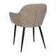 Cadeira Jantar Estofada Taupe Metal Preto | fanmuebles