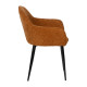 Silla de Comedor Tapizada Marrón Contract Patas Hierro | fanmuebles