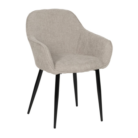 Silla Contract Tapizada Gris Patas Hierro | fanmuebles