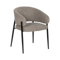Chaise de Salle a Manger Rembourree Taupe Structure Fer 60x79x57 cm