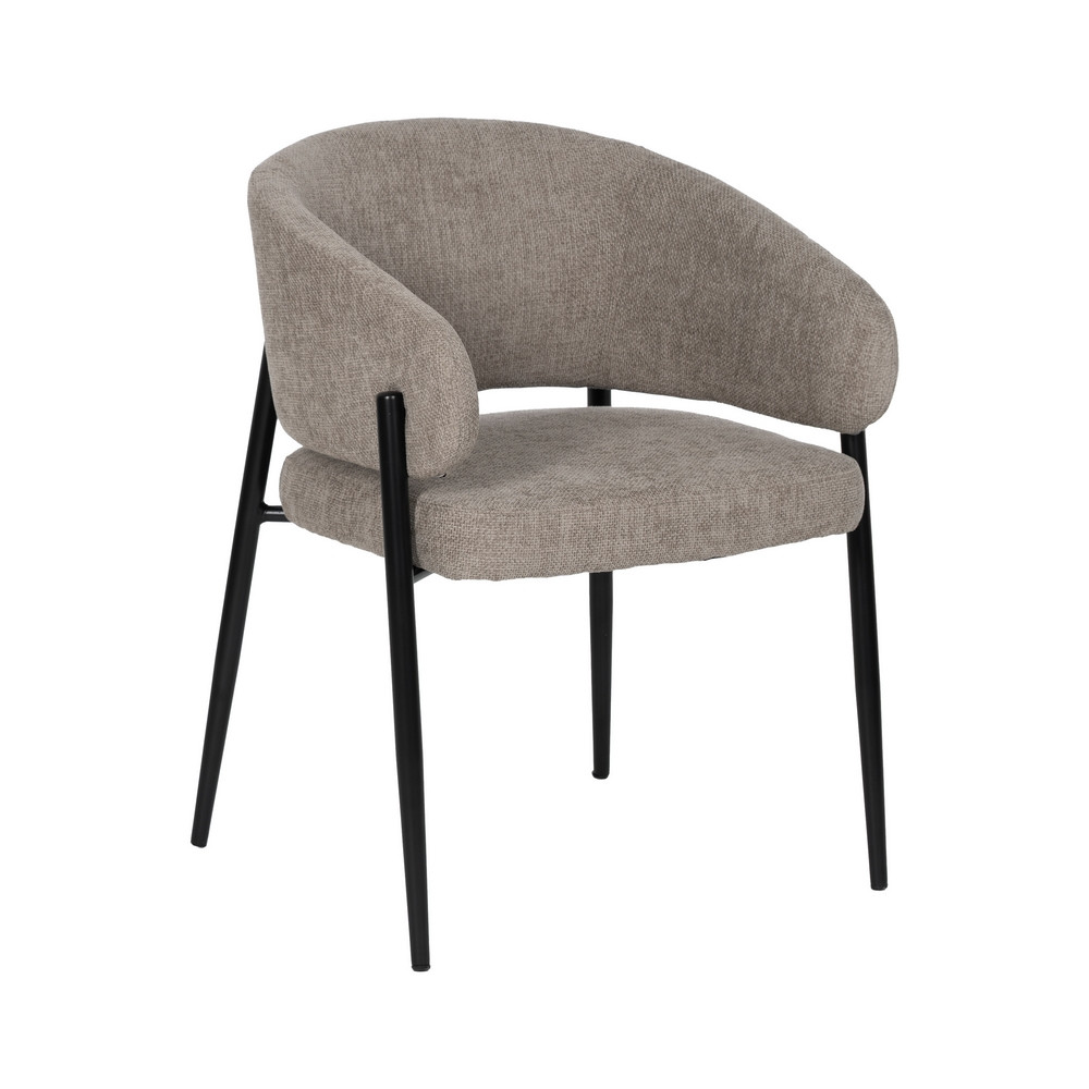 Silla de salón con brazos tapizada Contract Taupe 60 x 79 x 57 cm