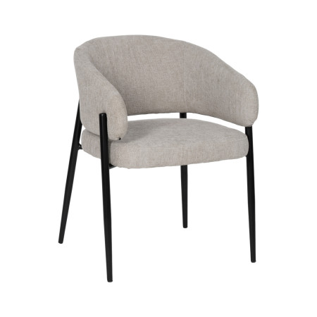 Silla Contract Tapizada Gris con Patas Hierro | fanmuebles