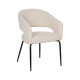 Silla de salón con brazos tapizada Contract Blanca 57 x 81 x 56 cm