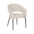 Silla de salón con brazos tapizada Contract Blanca 57 x 81 x 56 cm