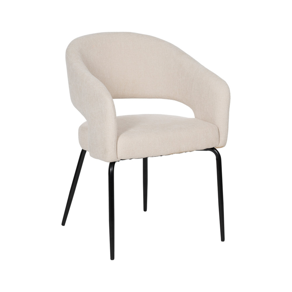 Silla de salón con brazos tapizada Contract Blanca 57 x 81 x 56 cm