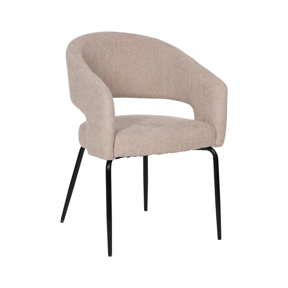 Silla de salón con brazos tapizada Contract Beige 57 x 81 x 56 cm