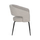 Silla de Comedor Tapizada Gris Tejido Metal | fanmuebles