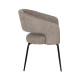 Silla Comedor Tapizada Taupe Patas Negras | fanmuebles