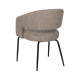 Silla Comedor Tapizada Taupe Patas Negras | fanmuebles