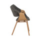 Silla de oficina en madera y tejido Gris - Natural | fanmuebles
