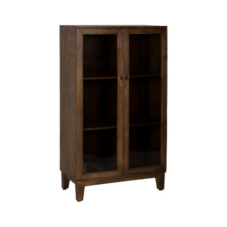 VITRINA MARRÓN MADERA DE MANGO SALÓN 80 X 40 X 140 CM