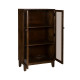 VITRINA MARRÓN MADERA DE MANGO SALÓN 80 X 40 X 140 CM