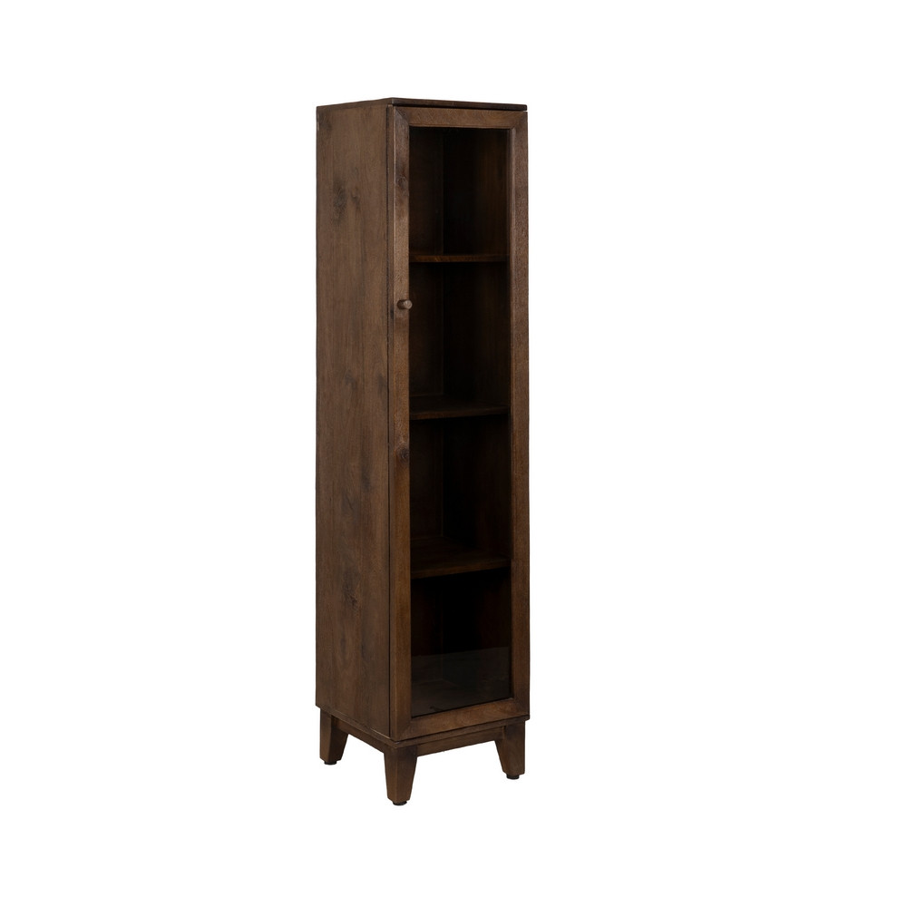 VITRINA MARRÓN MADERA DE MANGO SALÓN 40 X 40 X 180 CM