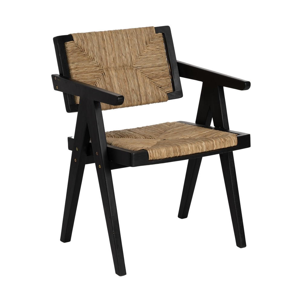 SILLA NATURAL-NEGRO MADERA 56 X 62 X 76,50 CM
