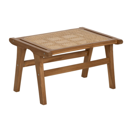 Repose-pieds Teck et Rotin Naturel - fanmuebles