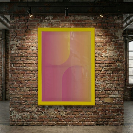Cuadro abstracto con marco amarillo - Arte moderno | ¡Compra ya!