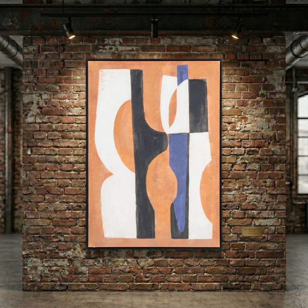 Cuadro impresión con acabado a mano “Estructura en equilibrio” 75 x 100 x 4 cm
