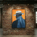 Cuadro "Hombre con sombrero" vertical 103 x 143 x 3,8 cm