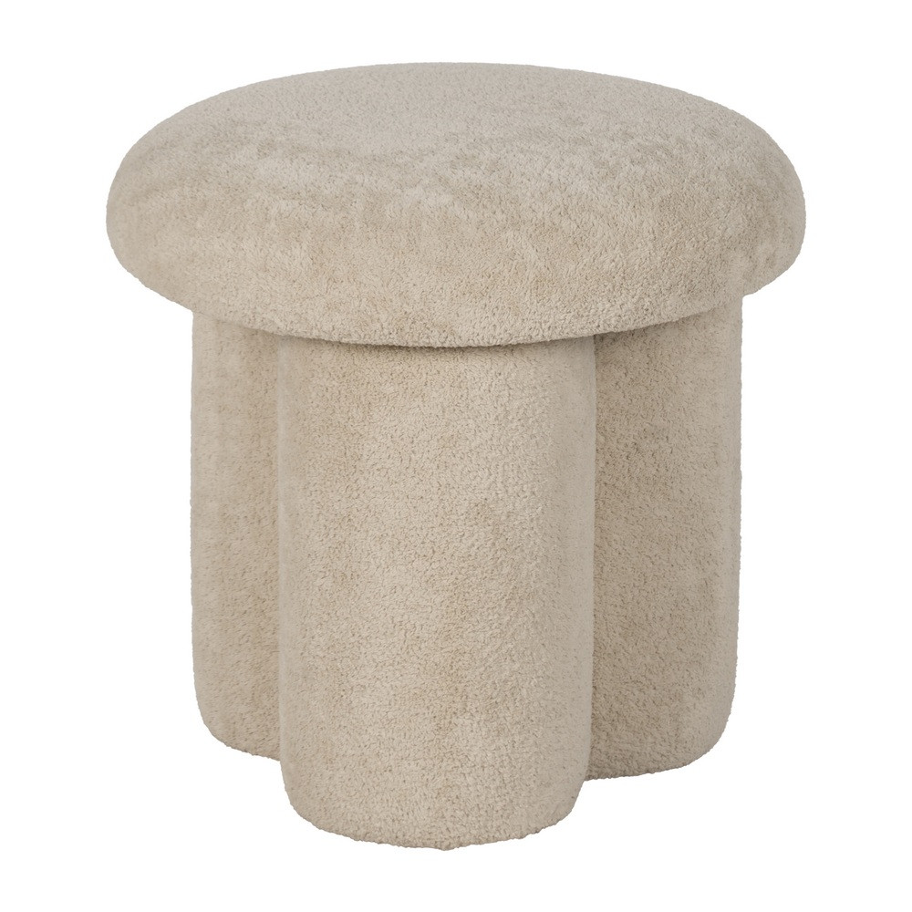 PUF BEIGE TEJIDO SALÓN 41 X 41 X 43 CM